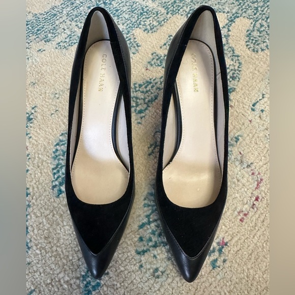 Cole Haan Valerie Pump Black Leather Suede Heels - Picture 10 of 10